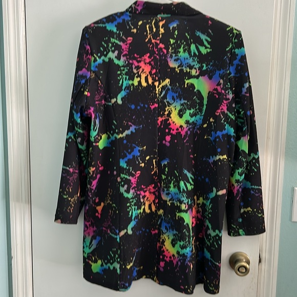 SHEIN curve splash ink print blazer with shoulder pads size 1XL - Picture 2 of 5